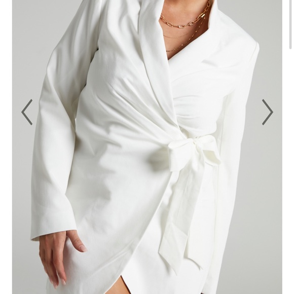 Showpo white Rosia mini wrap blazer dress - Picture 5 of 6